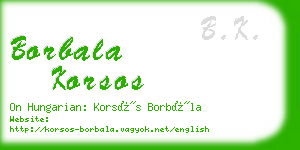 borbala korsos business card